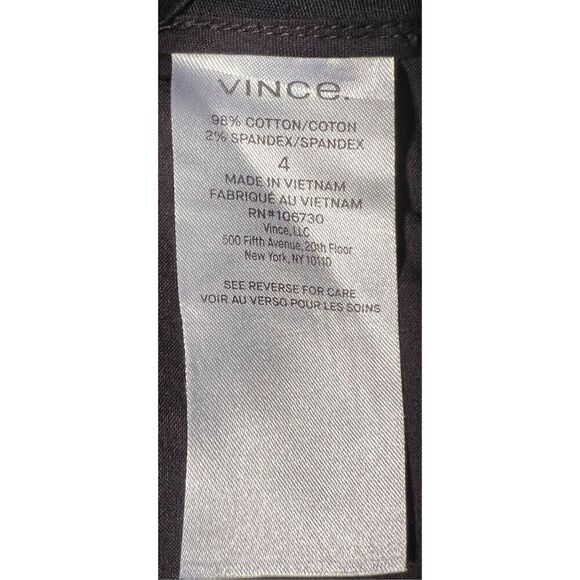VINCE Flat Front Cropped Chino Pants in Black NWT Size 4 - Picture 5 of 7